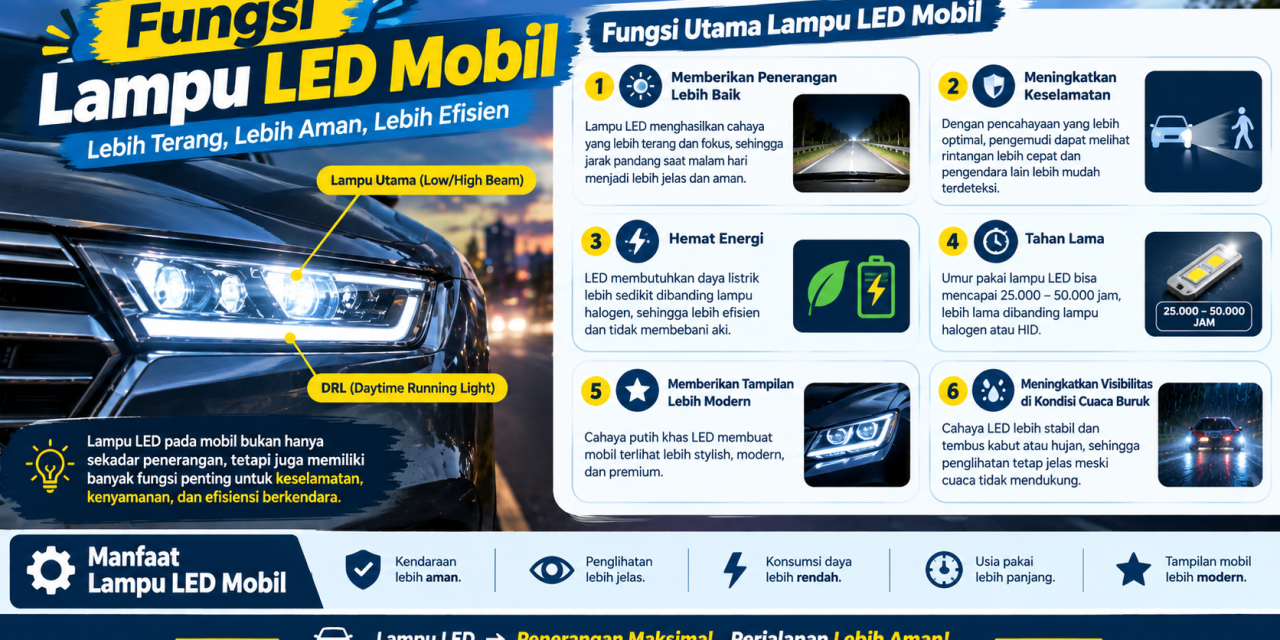 Mengenal Fungsi Lampu LED Pada Kendaraan Dan Manfaatnya